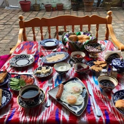 13 colazione hotel Khurjin Bukhara
